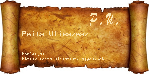 Peits Ulisszesz névjegykártya